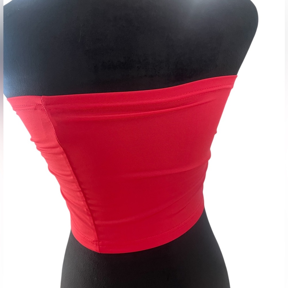 Hot pink crop,long, tie tube crop adjustable top, New - Picture 4 of 6